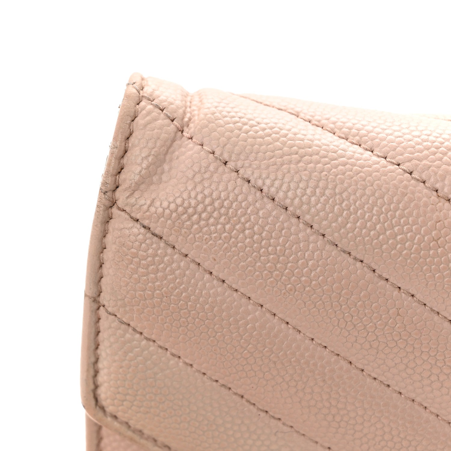 Saint Laurent Grain De Poudre Matelasse Chevron Monogram Chain Wallet 14 of 15