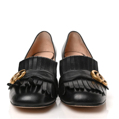 Gucci Malaga Kid GG Marmont Fringe 50mm Loafer Pumps 41 Black 2 of 8