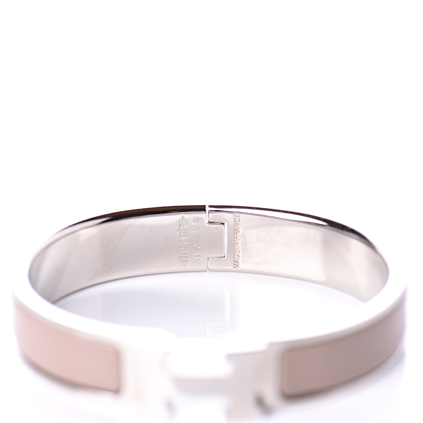 Enamel Narrow Clic Clac H Bracelet PM Marron Glace