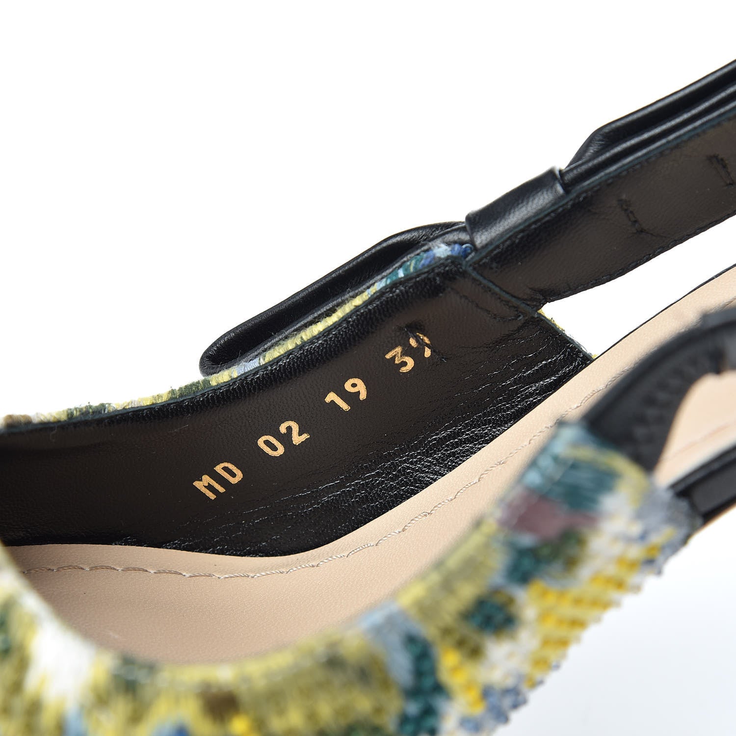 Christian Dior Lambskin Embroidered KaleiDiorscope Sweet-D Slingback Pumps 39 Dusty Jade 8 of 13