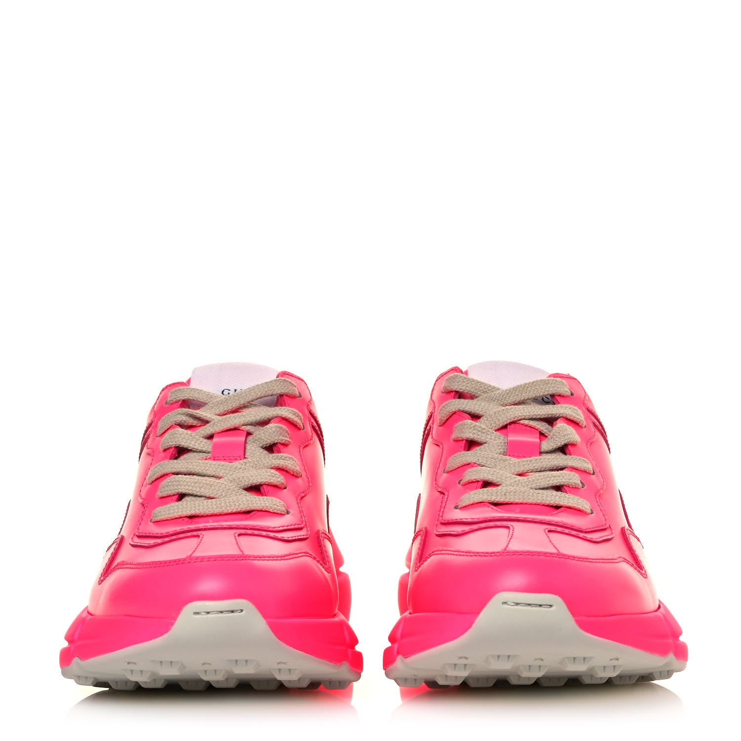 Gucci Calfskin Womens Rhyton Sneakers 36.5 Fluo Fuxia 3 of 14