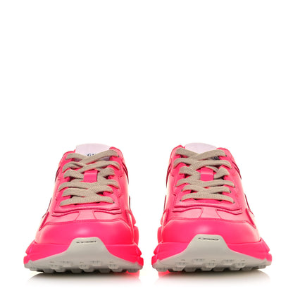 Gucci Calfskin Womens Rhyton Sneakers 36.5 Fluo Fuxia 3 of 14