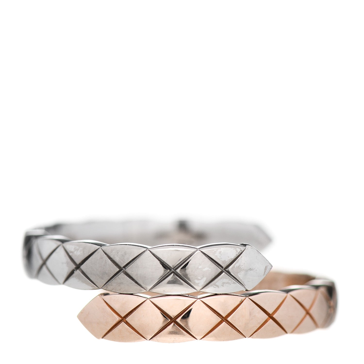 Chanel 18K White Beige Gold Diamond Coco Crush Toi et Moi Ring 55 7.25 3 of 7
