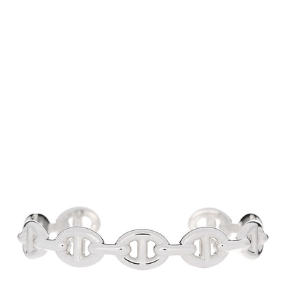 Hermes Sterling Silver MM Chaine d'Ancre Enchainee Cuff Bracelet SH 1 of 5