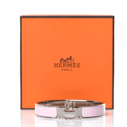 Hermes Enamel Narrow Clic Clac H Bracelet GM Rose Dragee 6 of 6