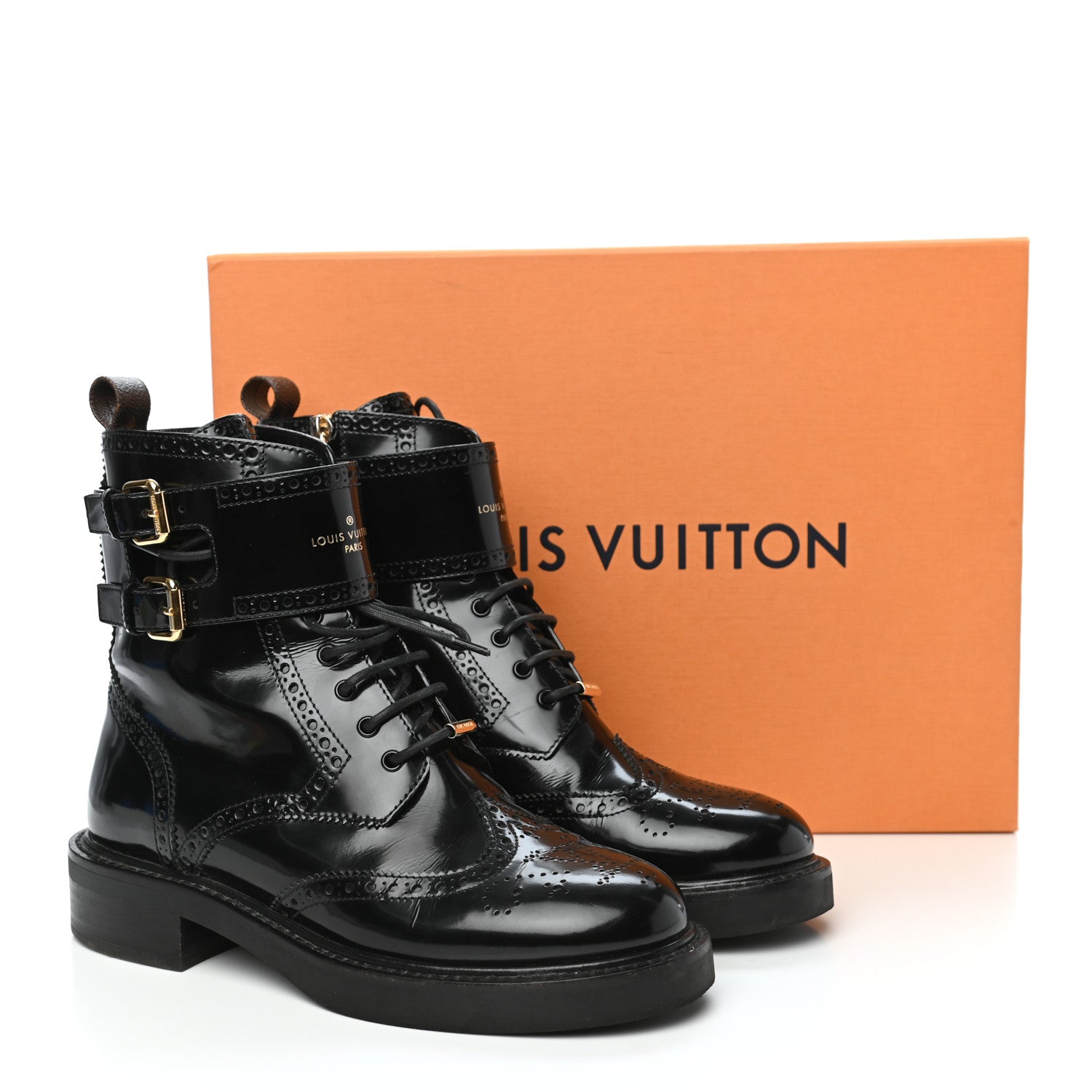 Louis Vuitton Glazed Calfskin Midtown Ankle Boots 37 Black 10 of 10
