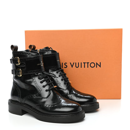 Louis Vuitton Glazed Calfskin Midtown Ankle Boots 37 Black 10 of 10