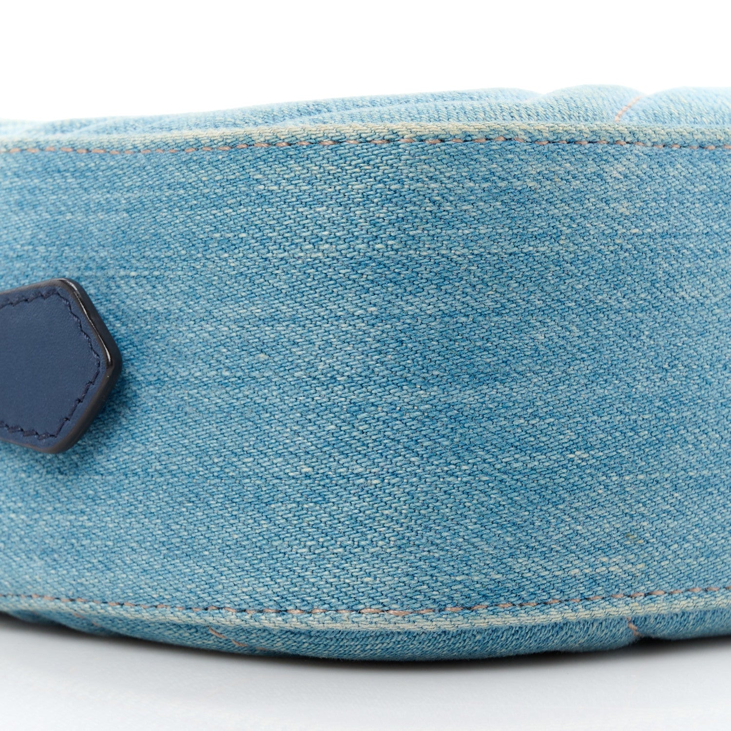 Gucci Denim Matelasse Mini Pearly GG Marmont Chain Shoulder Bag Blue 10 of 12