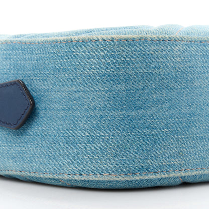 Gucci Denim Matelasse Mini Pearly GG Marmont Chain Shoulder Bag Blue 10 of 12