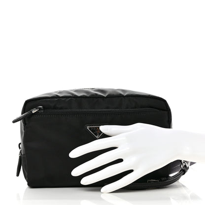 Prada Re-Nylon Saffiano Pouch Wristlet Black 2 of 7