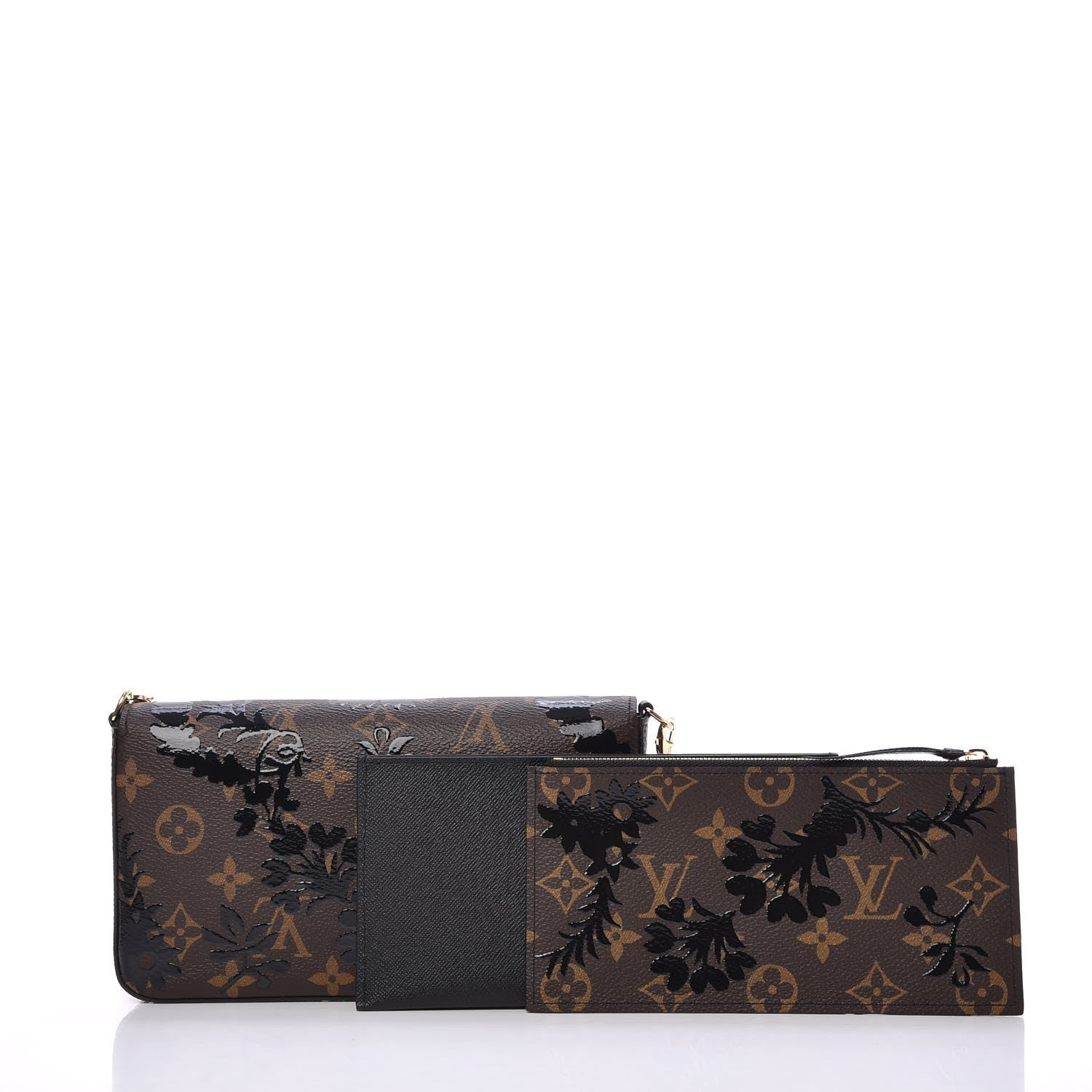 Louis Vuitton Monogram Blossom Pochette Felicie Chain Wallet Black 9 of 9