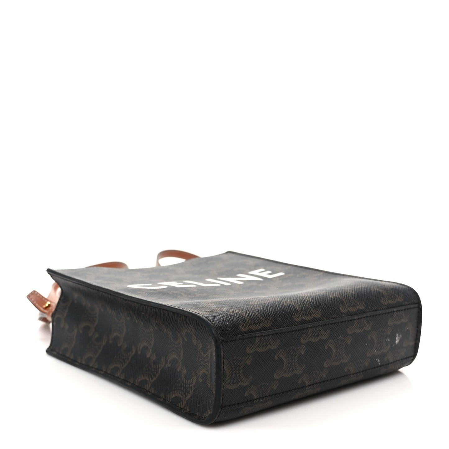 Triomphe Canvas Calfskin Mini Vertical Cabas Tan
