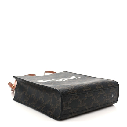 Celine Triomphe Canvas Calfskin Mini Vertical Cabas Tan 4 of 11