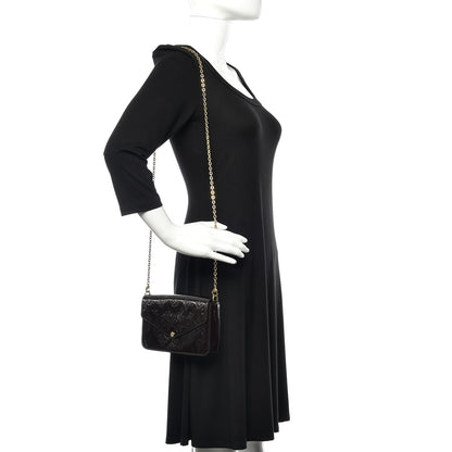 Louis Vuitton Vernis Pochette Felicie Chain Wallet Amarante 2 of 15