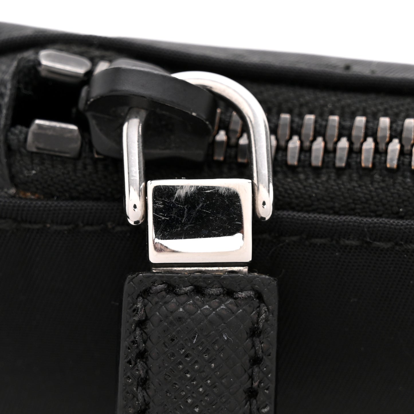 Re-Nylon Saffiano Travel Brique Crossbody Bag Black