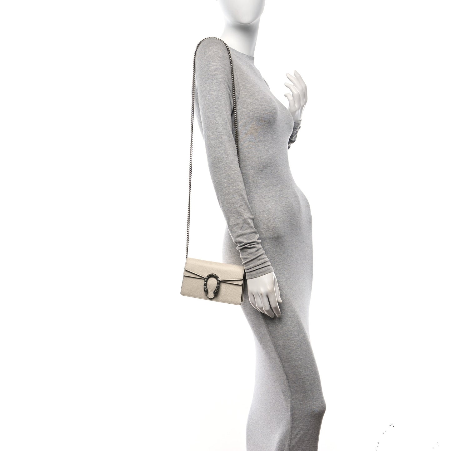 Dollar Calfskin Crystal Super Mini Dionysus Shoulder Bag Mystic White Black Diamond
