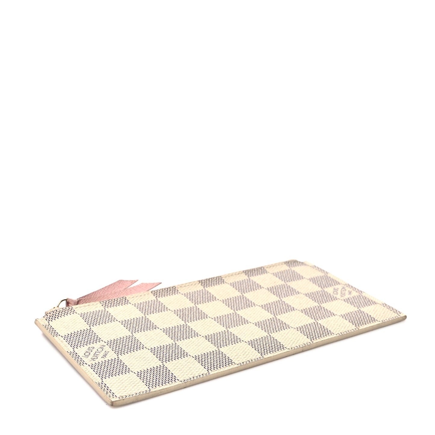 Damier Azur Felicie Chain Wallet Zippered Insert Rose Ballerine