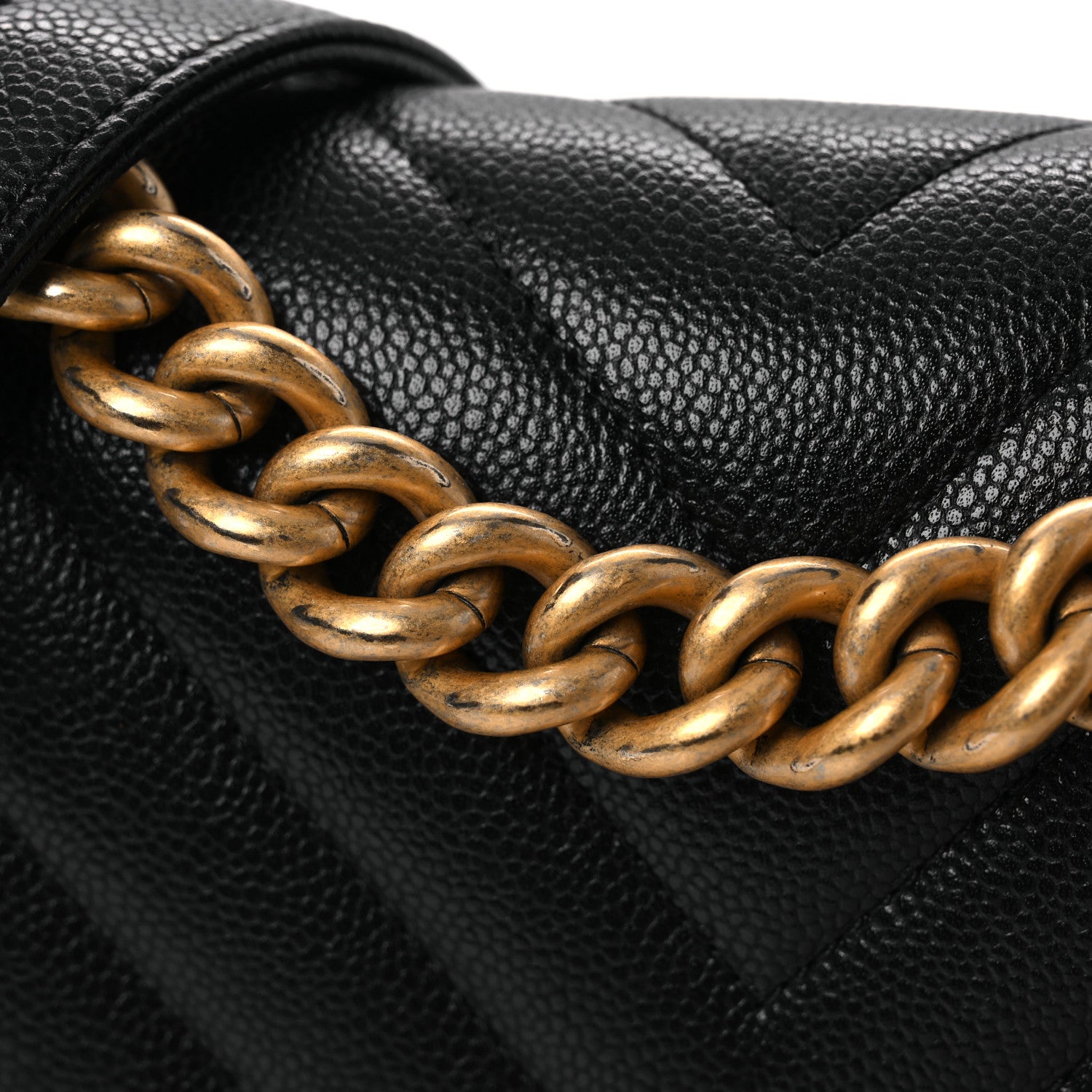 Chanel Caviar Chevron Quilted Small Boy Flap Black 11 of 15