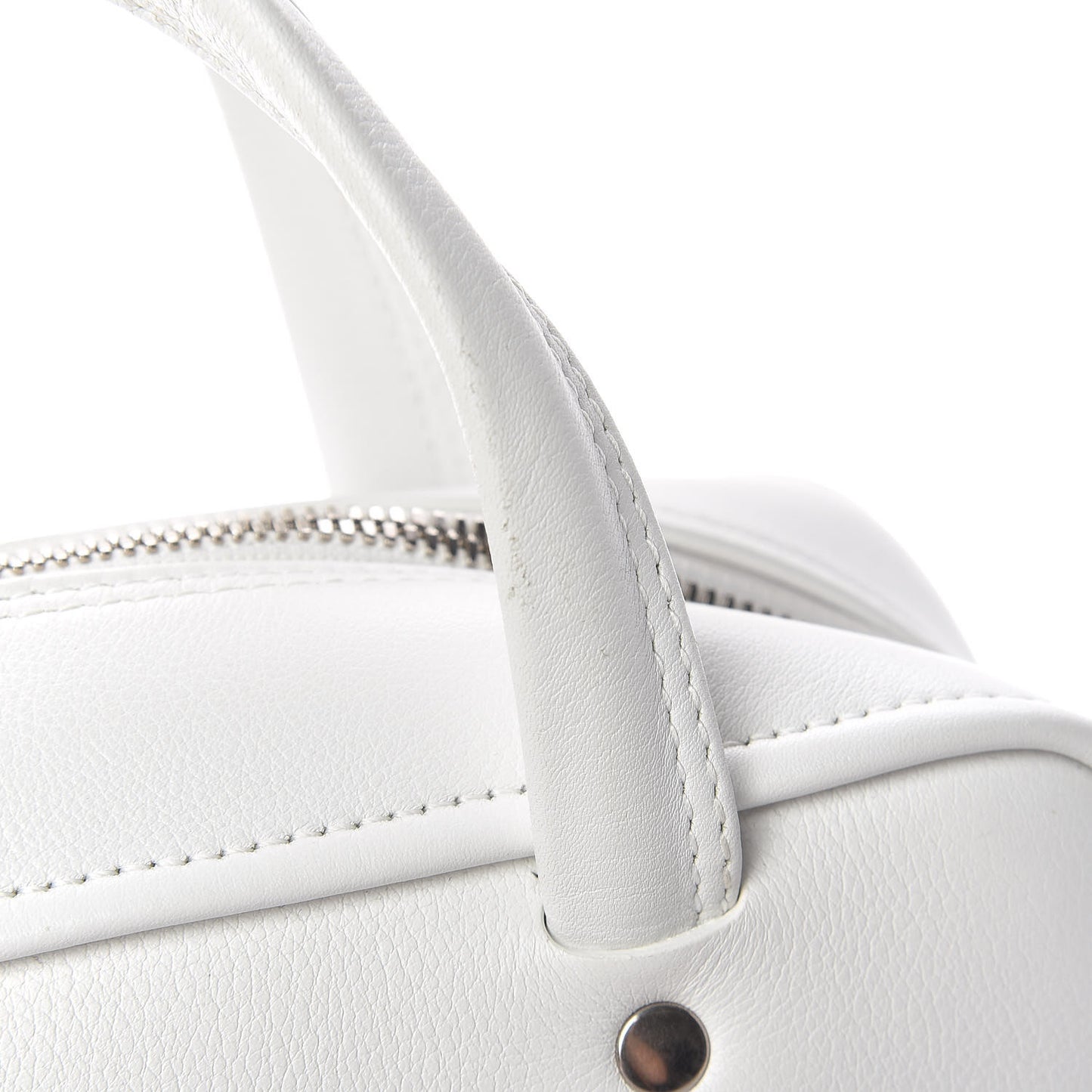 Shiny Day Calfskin XS Triangle Square Bag White