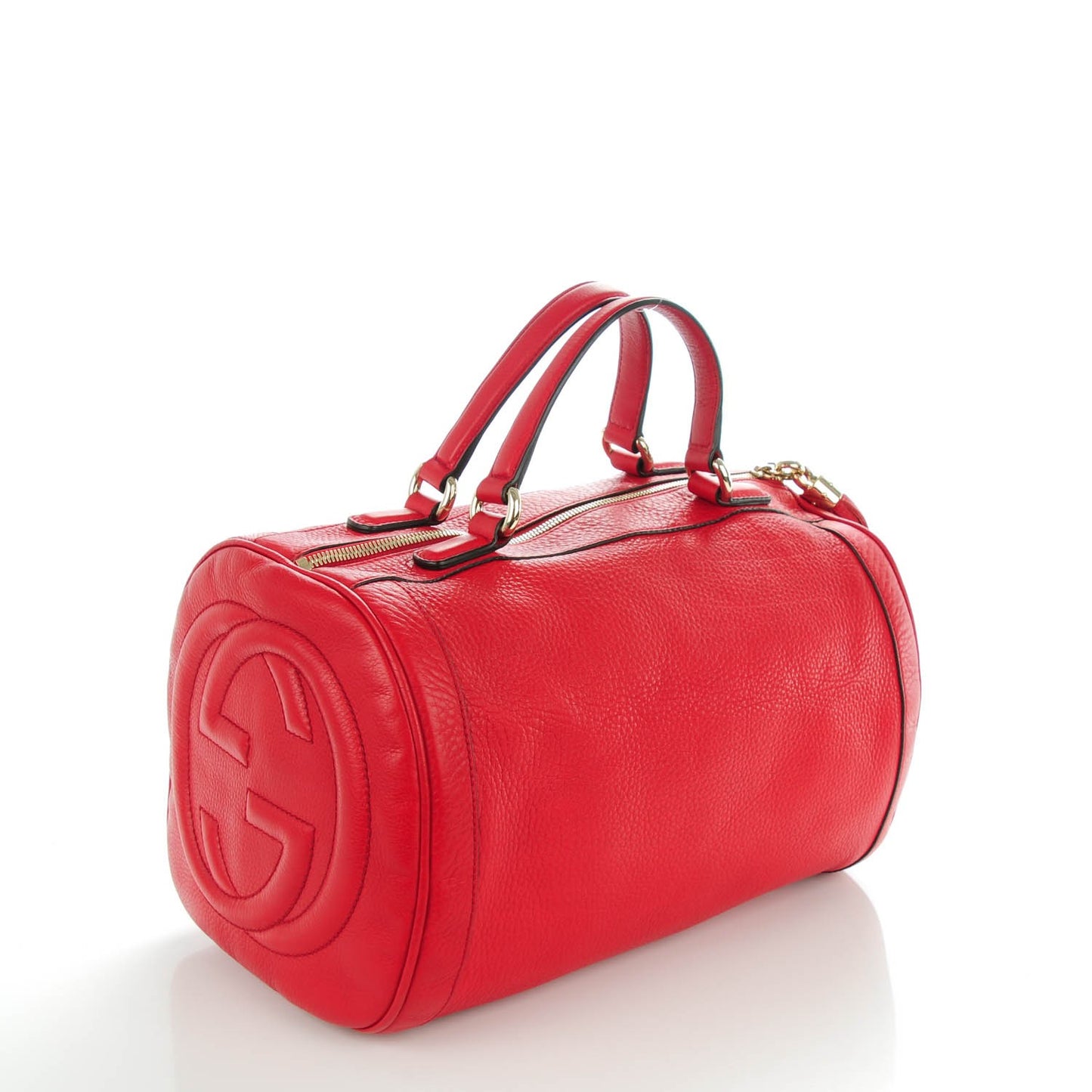 Pebbled Calfskin Medium Soho Boston Red