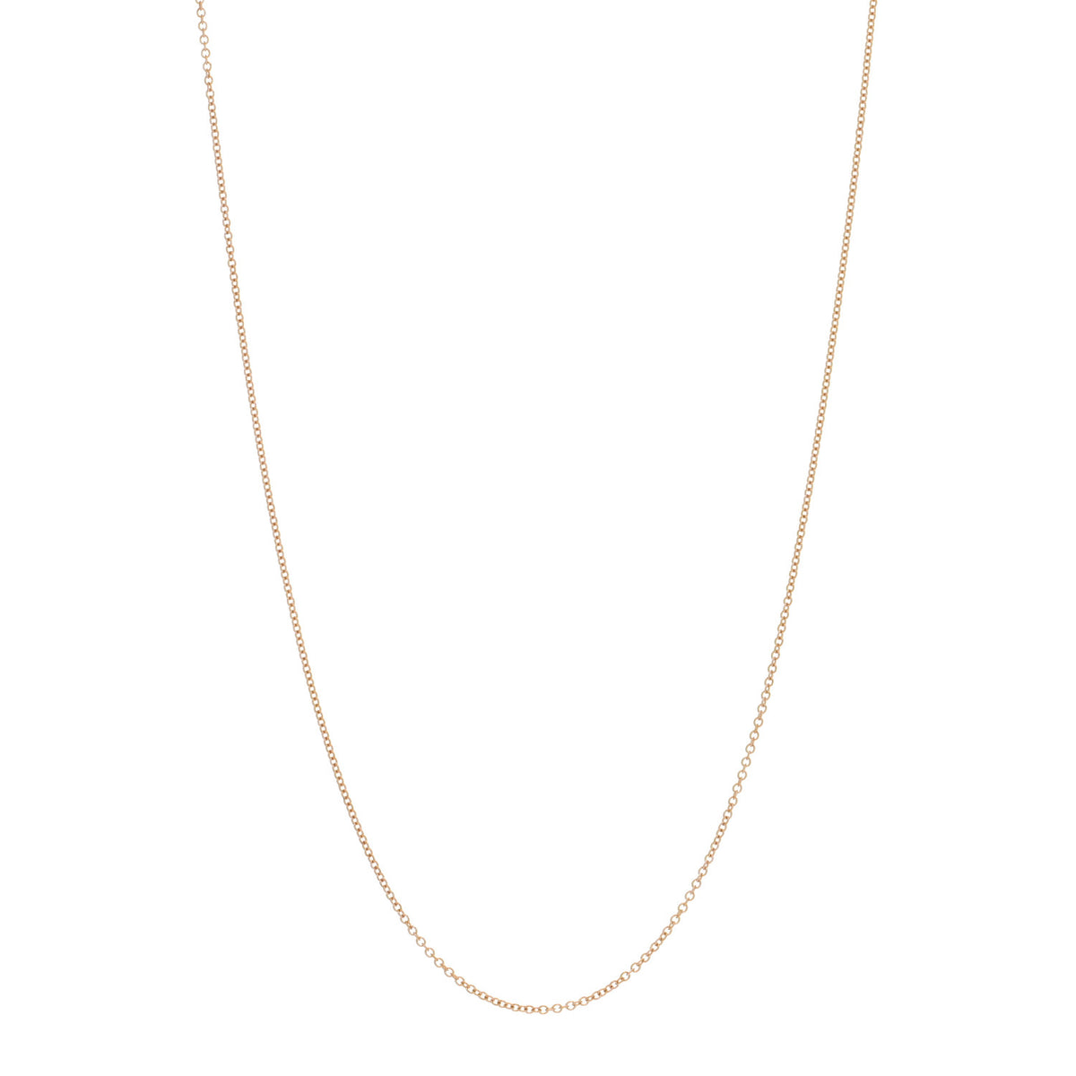 18K Rose Gold Small Chain Necklace 18"