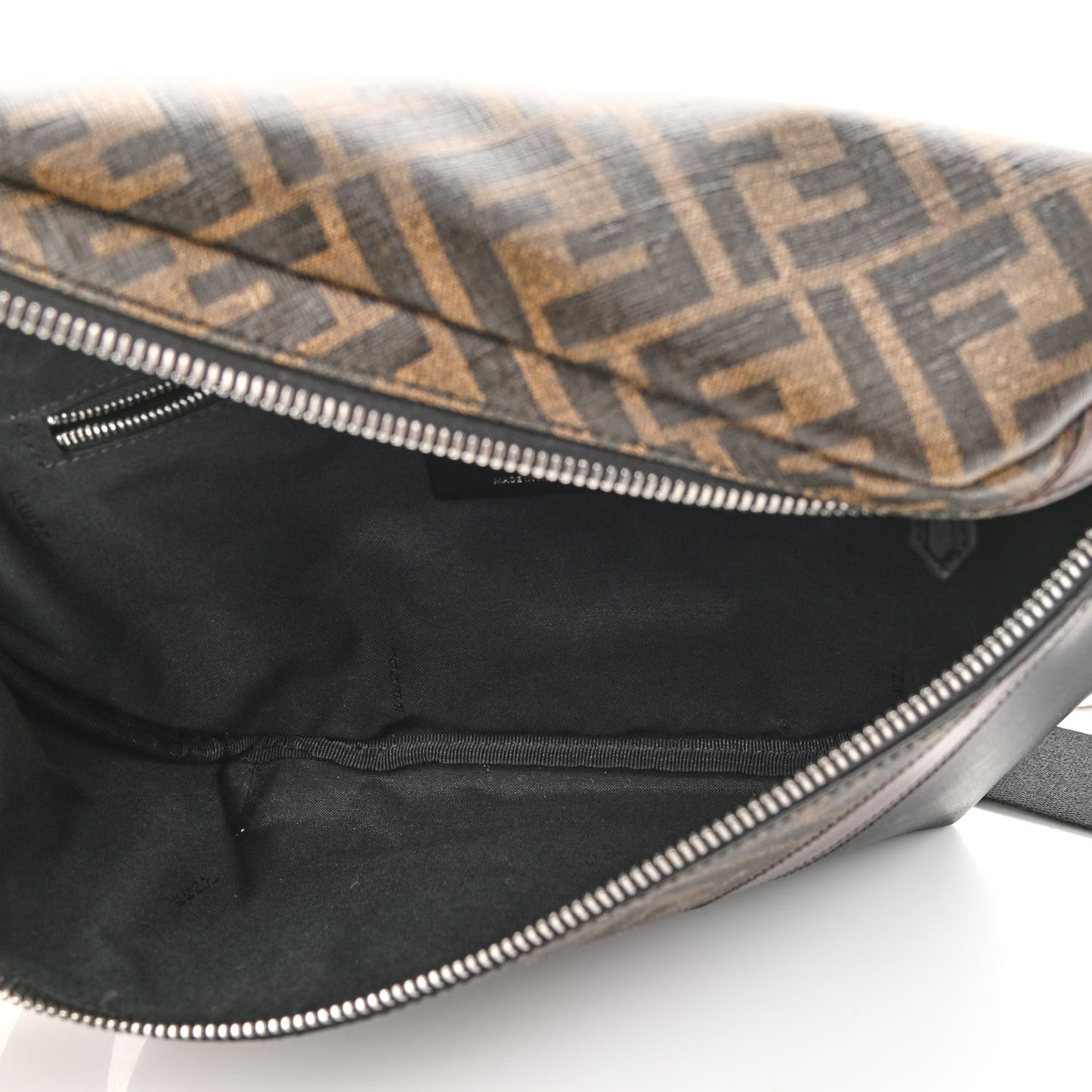 Glazed Fabric Vitello Liberty FF 1974 Diagonal Belt Bag Tobacco Moresco Black