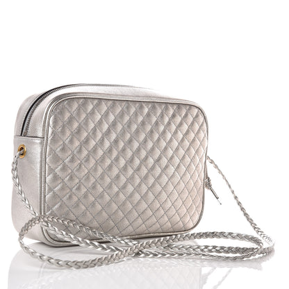 Gucci Laminated Nappa Web Trapuntata Small GG Shoulder Bag Argento 3 of 9
