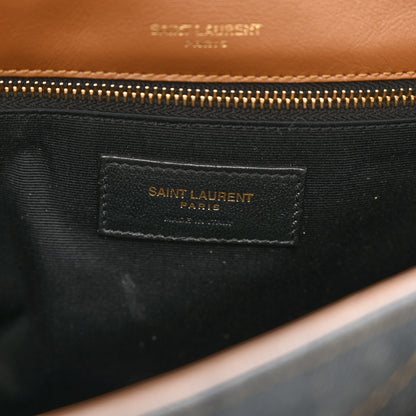 Saint Laurent Denim Suede Monogram Medium Niki Chain Satchel Blue Cinnamon 8 of 10