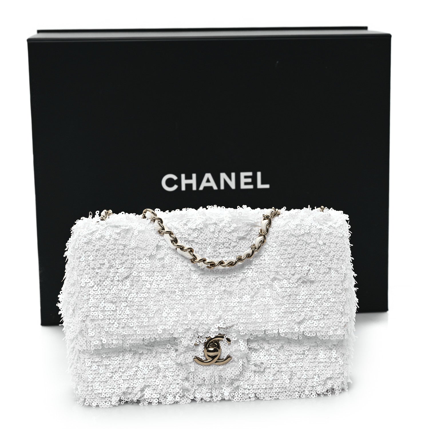 Chanel Sequin Mini Rectangular Flap White 11 of 11