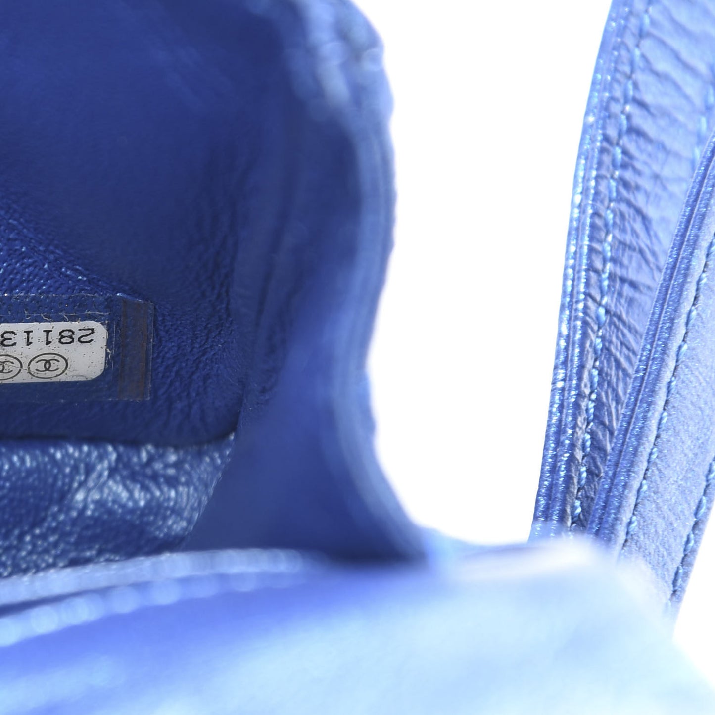 Metallic Aged Calfskin Quilted 2.55 Reissue Flap Belt Bag Blue