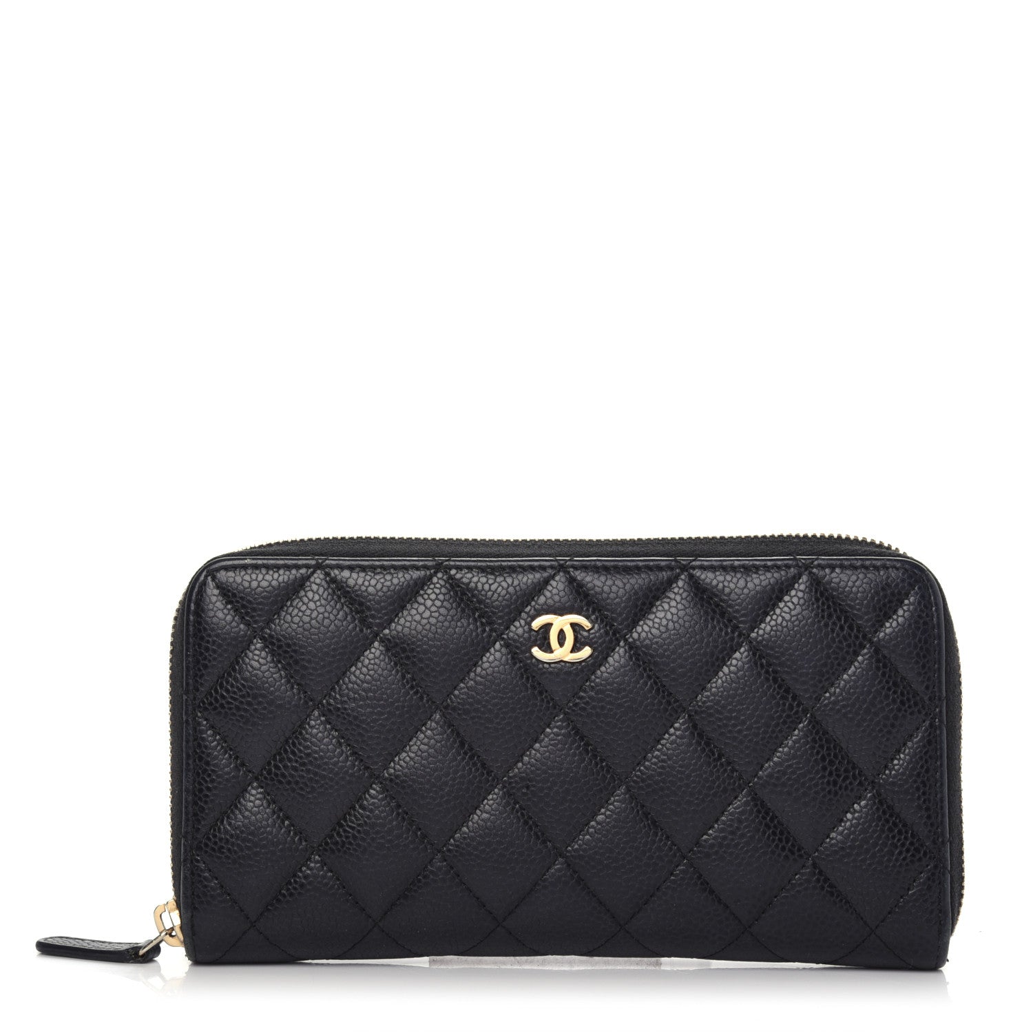 Chanel Caviar Quilted Large Gusset Zip Around Wallet Black 1 of 9