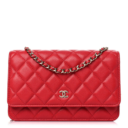 Chanel Caviar Quilted Wallet On Chain WOC Red 1 of 11