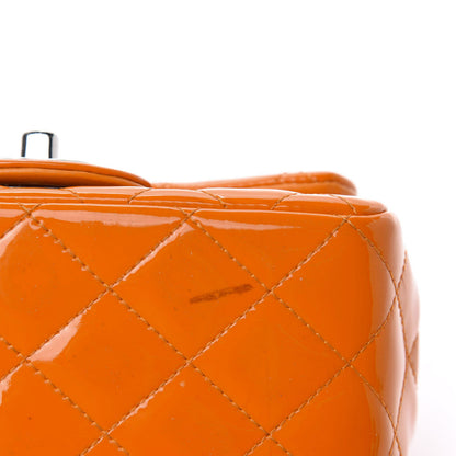 Chanel Patent Quilted Mini Square Flap Orange 11 of 12