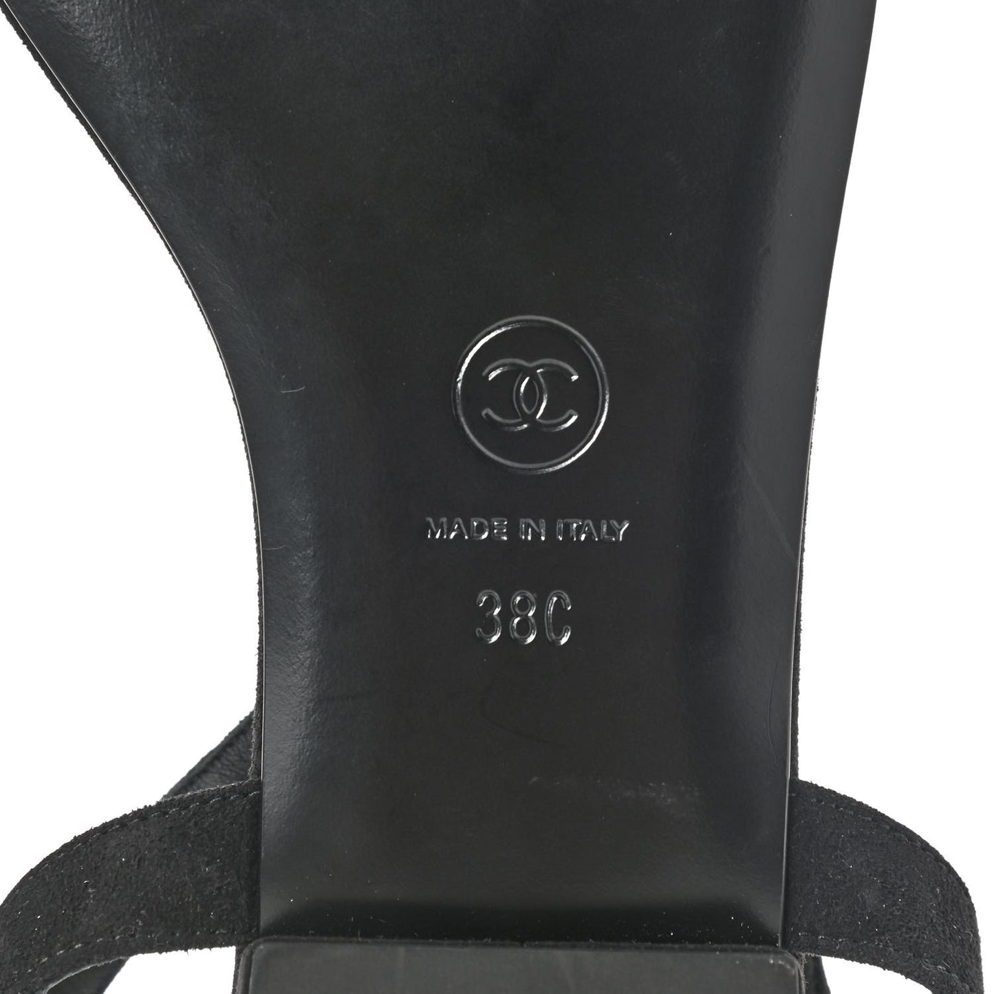 Suede CC Thong Sandals 38 Black
