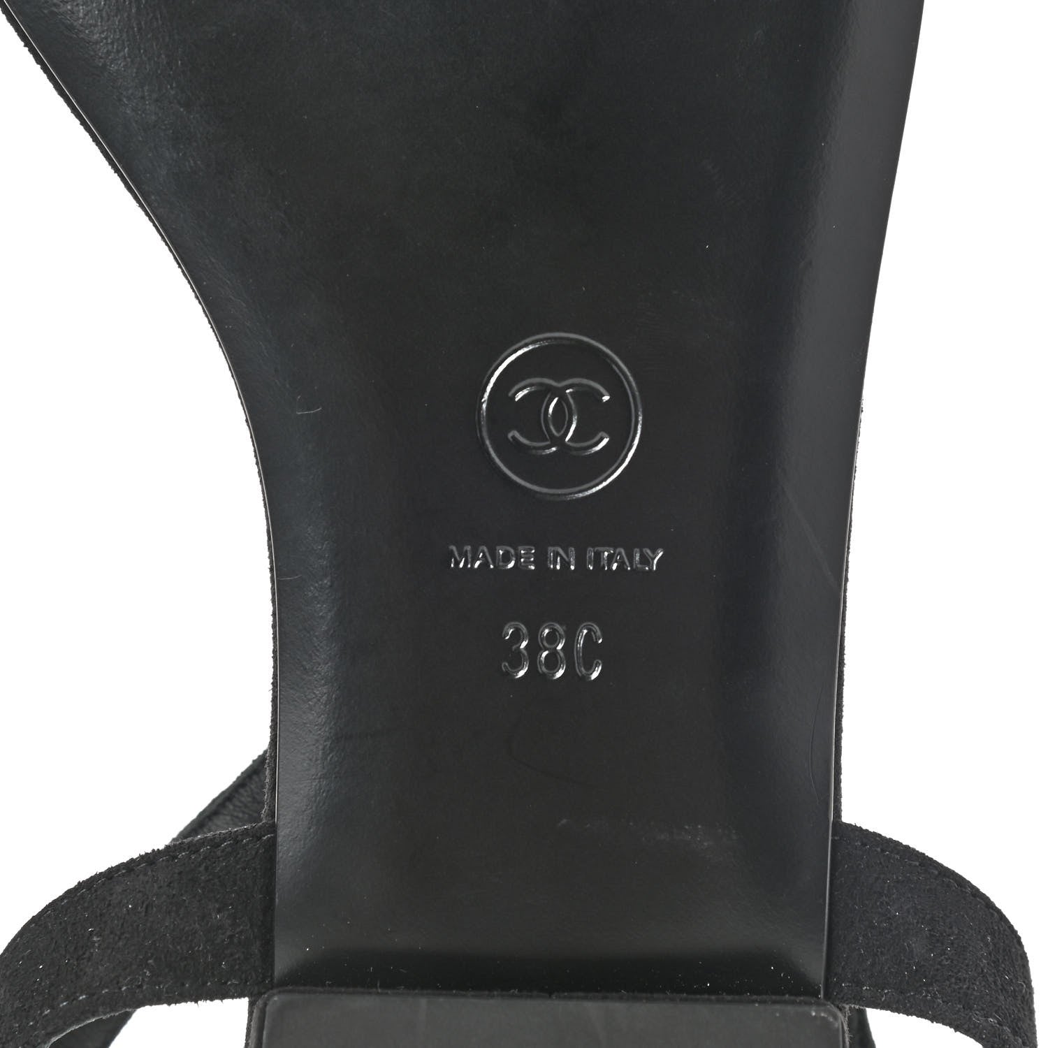 Chanel Suede CC Thong Sandals 38 Black 6 of 8
