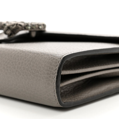 Gucci Dollar Calfskin Crystal Mini Dionysus Chain Wallet Dusty Grey Black Diamond 10 of 10