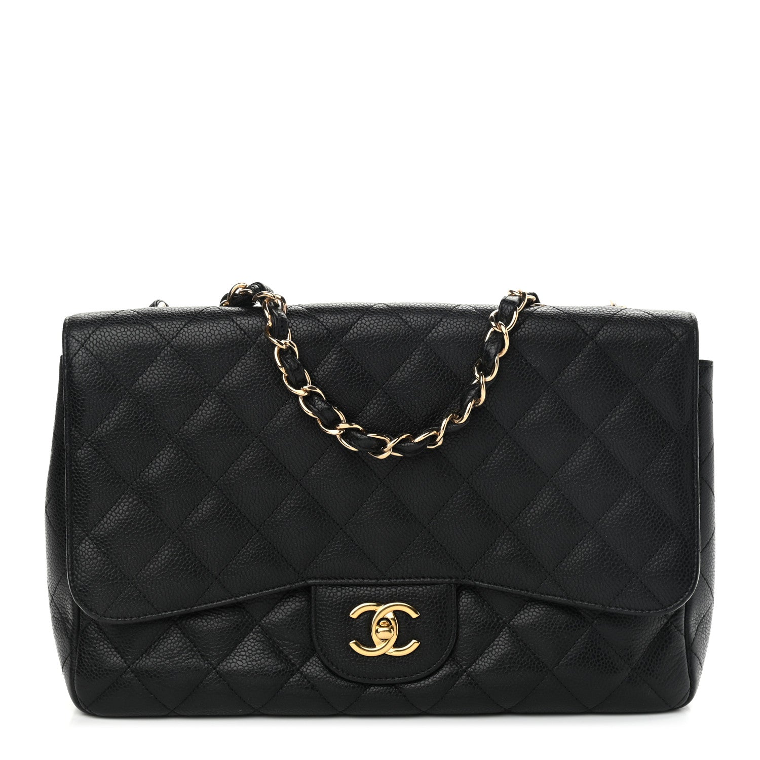 Chanel Caviar Quilted Jumbo Single Flap Black 1 of 11
