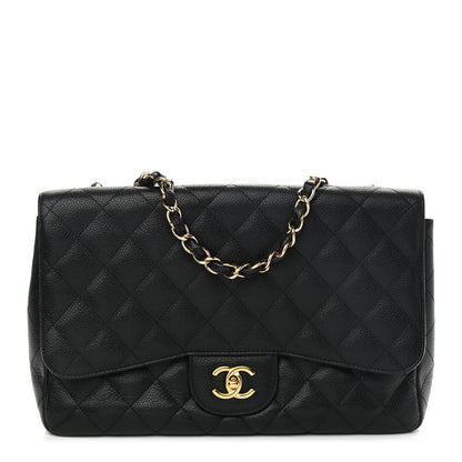 Chanel Caviar Quilted Jumbo Single Flap Black 1 of 11