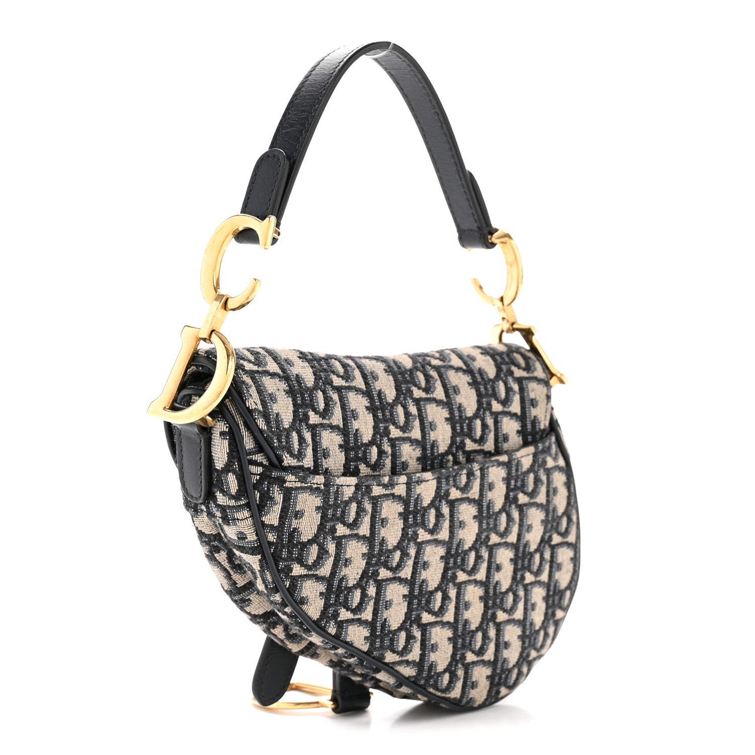 Christian Dior Oblique Mini Saddle Bag Blue 3 of 12
