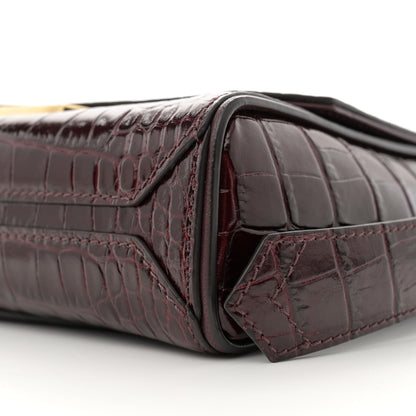 Givenchy Calfskin Crocodile Embossed Eden Mini Top Handle Burgundy 10 of 10