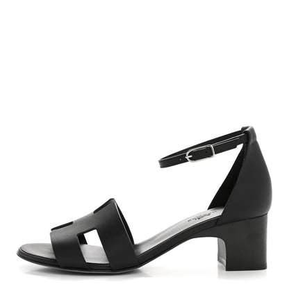 Hermes Calfskin Encens 50 Sandals 38 Black 1 of 11