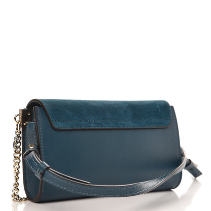 Chloe Suede Calfskin Mini Faye Shoulder Bag Majolica Blue 4 of 9