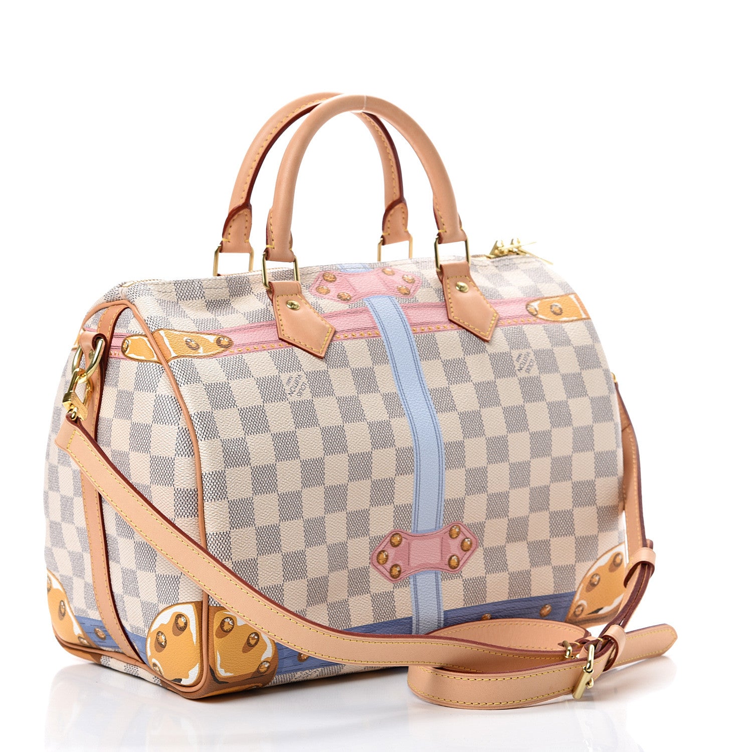 Louis Vuitton Damier Azur Summer Trunks Speedy Bandouliere 30 2 of 11