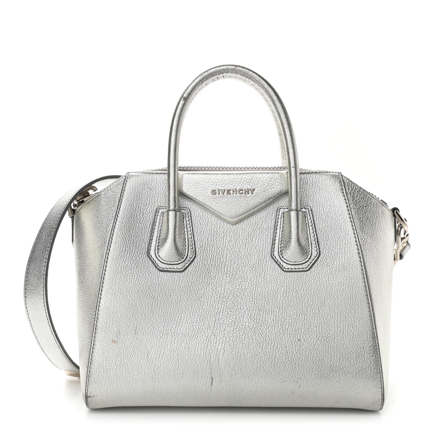 Givenchy Metallic Sugar Goatskin Small Antigona Silver 1 of 18