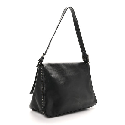 Fendi Calfskin Romano Selleria Forever Mama Baguette Black 3 of 11