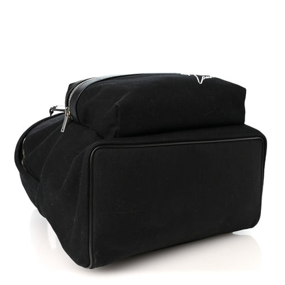 Saint Laurent Canvas Signature Embroidered City Backpack Black 4 of 10