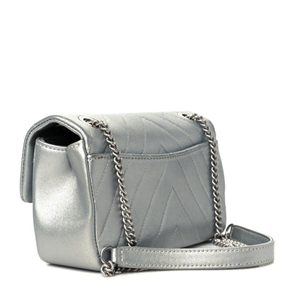 Chanel Metallic Lambskin Chevron Quilted Mini Rectangular Flap Silver 3 of 11