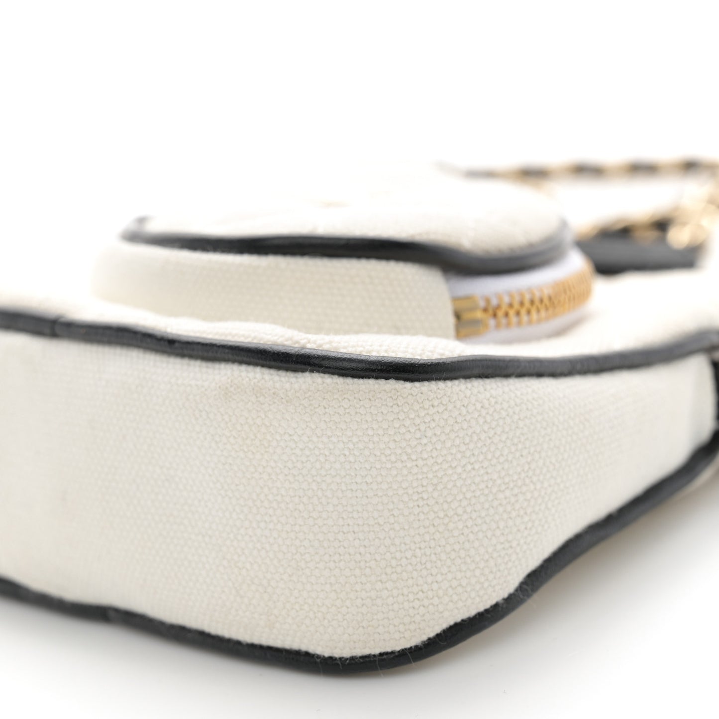 Canvas Calfskin Tennis Racket Mini Bag White Black