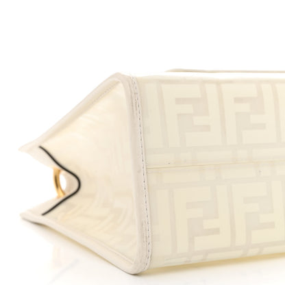 Fendi TPU FF Vitello Century Plexiglass Small Runaway Shopper Tote White 9 of 15