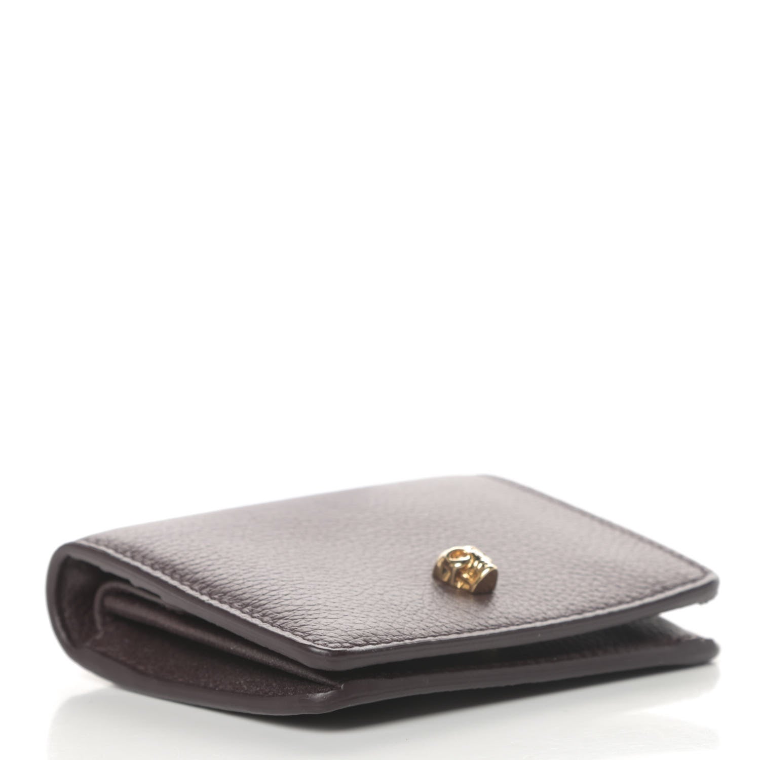 Alexander McQueen Calfskin Skull Card Holder Burgundy 4 of 7